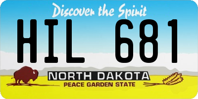 ND license plate HIL681