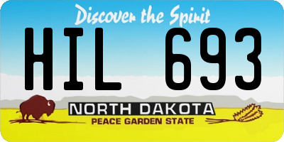ND license plate HIL693