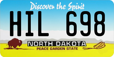 ND license plate HIL698