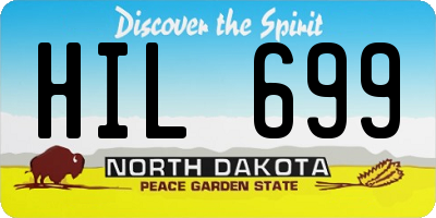 ND license plate HIL699