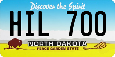 ND license plate HIL700