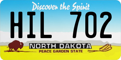 ND license plate HIL702