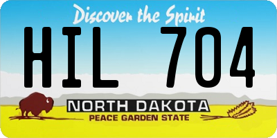 ND license plate HIL704