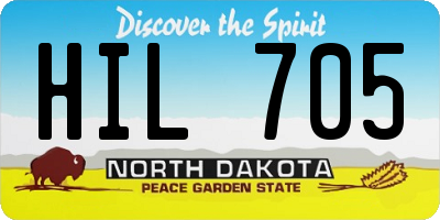 ND license plate HIL705