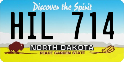 ND license plate HIL714