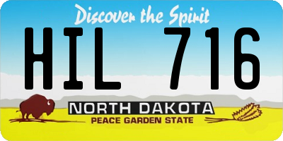 ND license plate HIL716