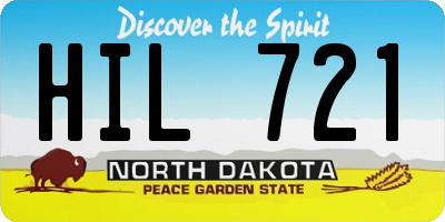ND license plate HIL721