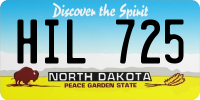 ND license plate HIL725