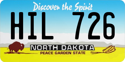ND license plate HIL726