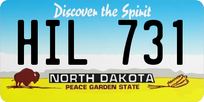 ND license plate HIL731