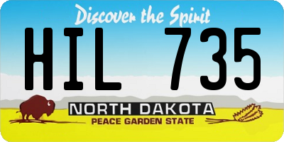 ND license plate HIL735