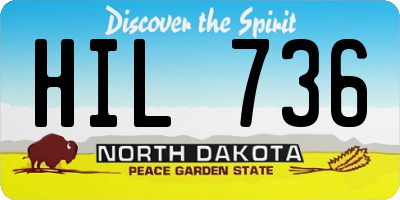 ND license plate HIL736
