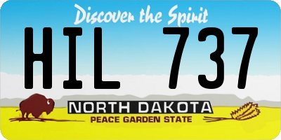 ND license plate HIL737