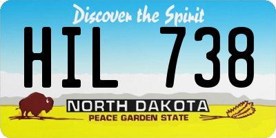 ND license plate HIL738
