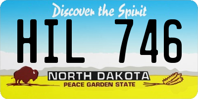 ND license plate HIL746
