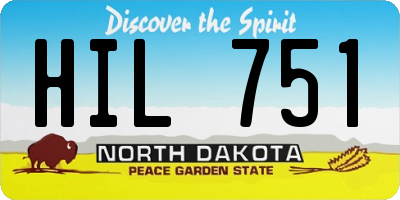 ND license plate HIL751