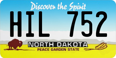 ND license plate HIL752