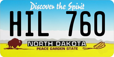 ND license plate HIL760