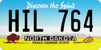 ND license plate HIL764