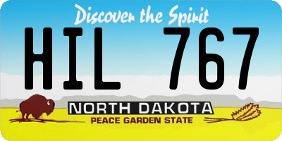 ND license plate HIL767