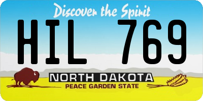 ND license plate HIL769