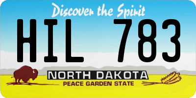 ND license plate HIL783