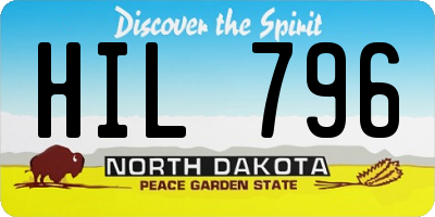 ND license plate HIL796