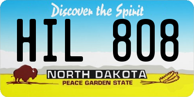 ND license plate HIL808