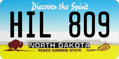 ND license plate HIL809