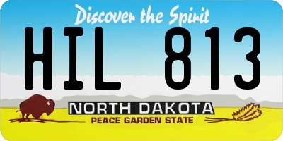 ND license plate HIL813