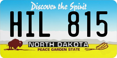 ND license plate HIL815