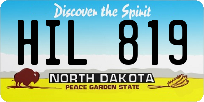 ND license plate HIL819