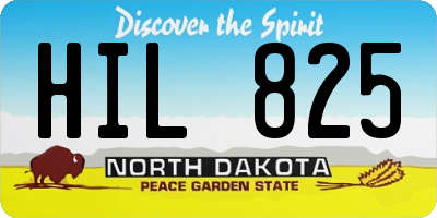 ND license plate HIL825