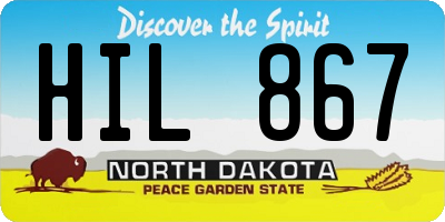 ND license plate HIL867