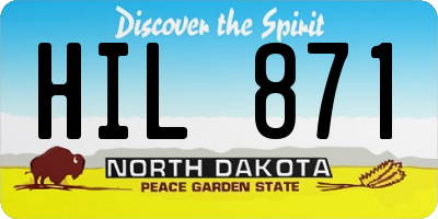 ND license plate HIL871