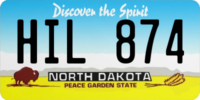 ND license plate HIL874