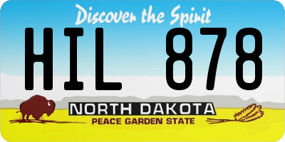 ND license plate HIL878