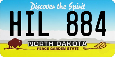 ND license plate HIL884
