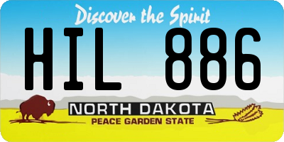 ND license plate HIL886