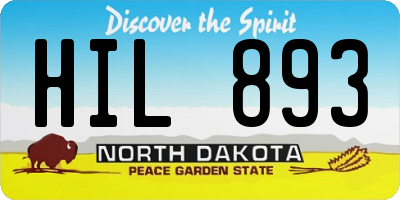 ND license plate HIL893