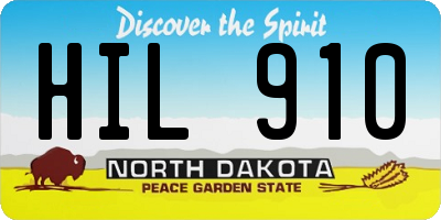 ND license plate HIL910