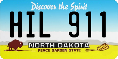 ND license plate HIL911