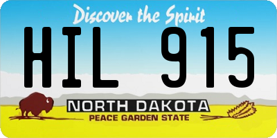 ND license plate HIL915