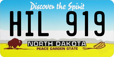 ND license plate HIL919