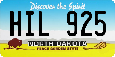 ND license plate HIL925