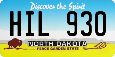 ND license plate HIL930