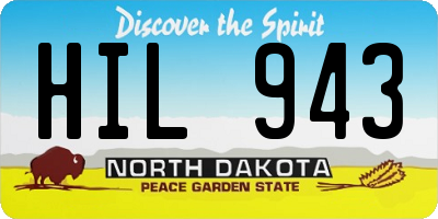 ND license plate HIL943