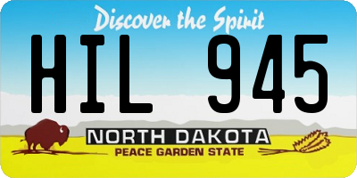 ND license plate HIL945