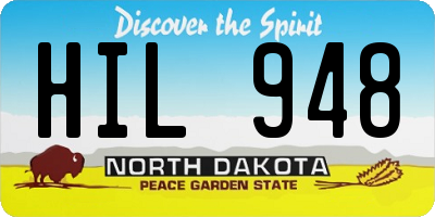 ND license plate HIL948
