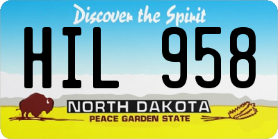 ND license plate HIL958